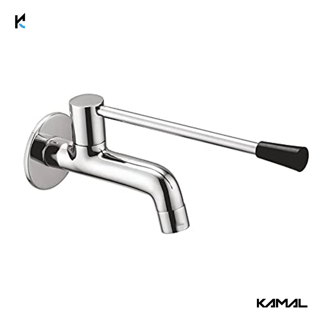 Nova Elbow Action Long Body Bib Tap (Full Brass) - by Kamal - Kamal Bathware
