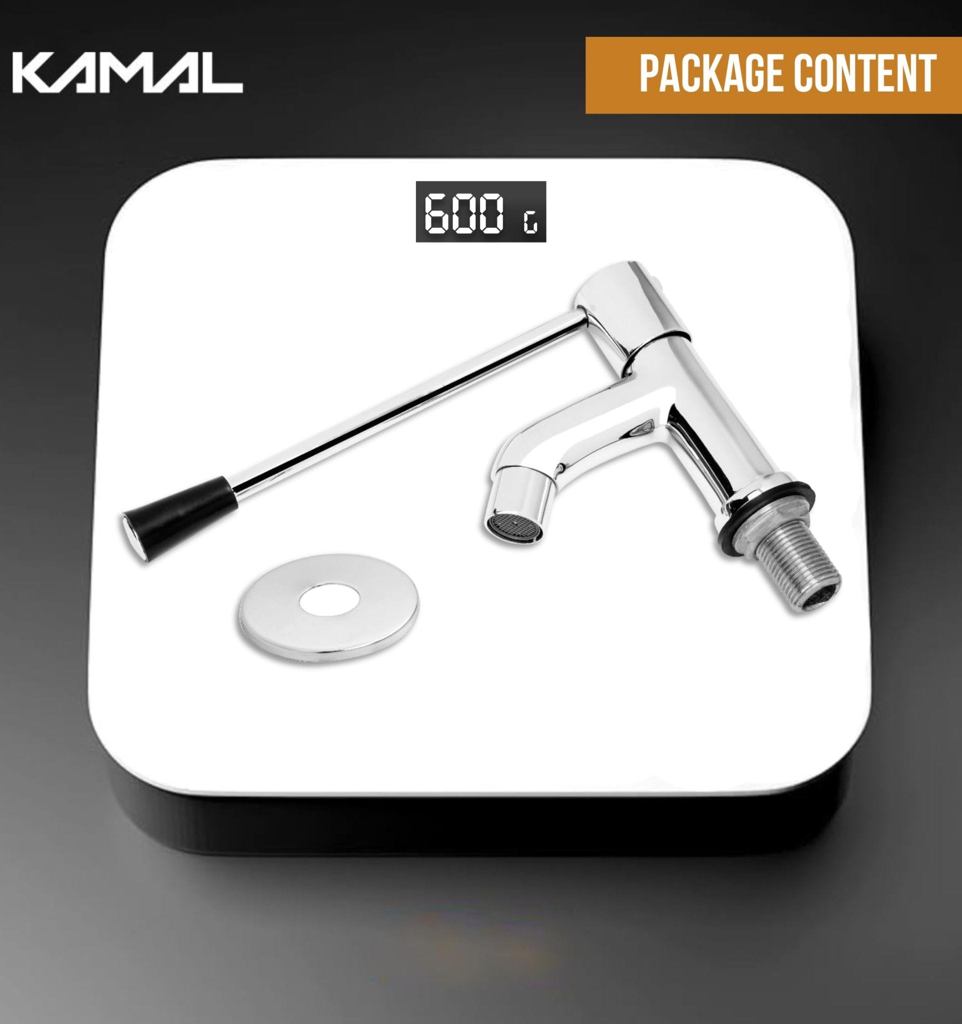 Nova Elbow Action Pilar Tap (Full Brass) - by Kamal - Kamal Bathware