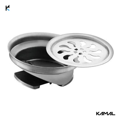 Omega Cockroach Trap SS 304 Grade Floor Drain Jali with Collar - by Kamal - Omega - Kamal Bathware