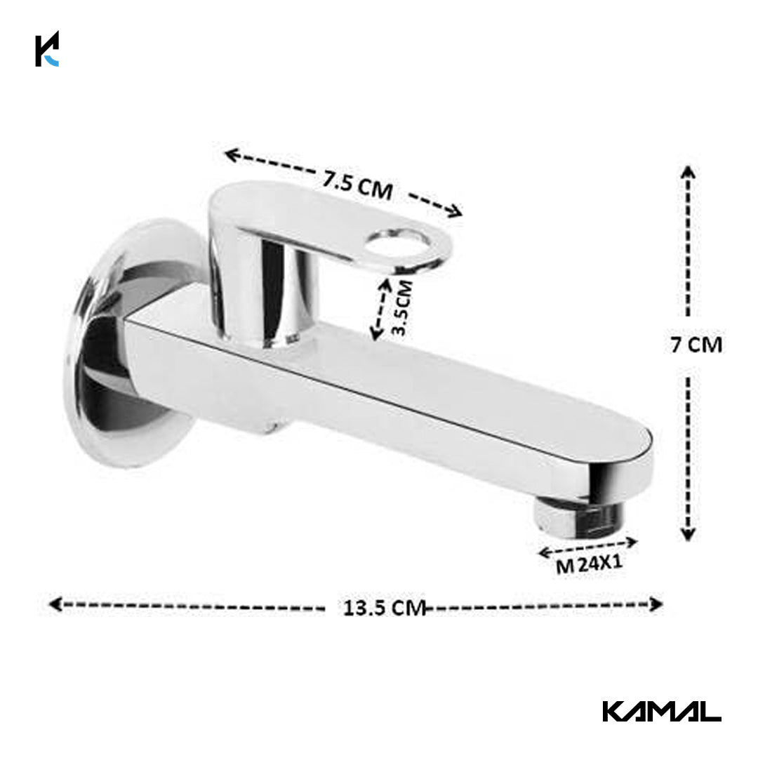 Onyx Long Body Bib Tap (Full Brass) - by Kamal - Onyx - Kamal Bathware