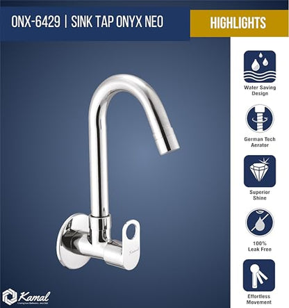 Onyx Neo Sink Tap (Full Brass) - by Kamal - Onyx - Kamal Bathware