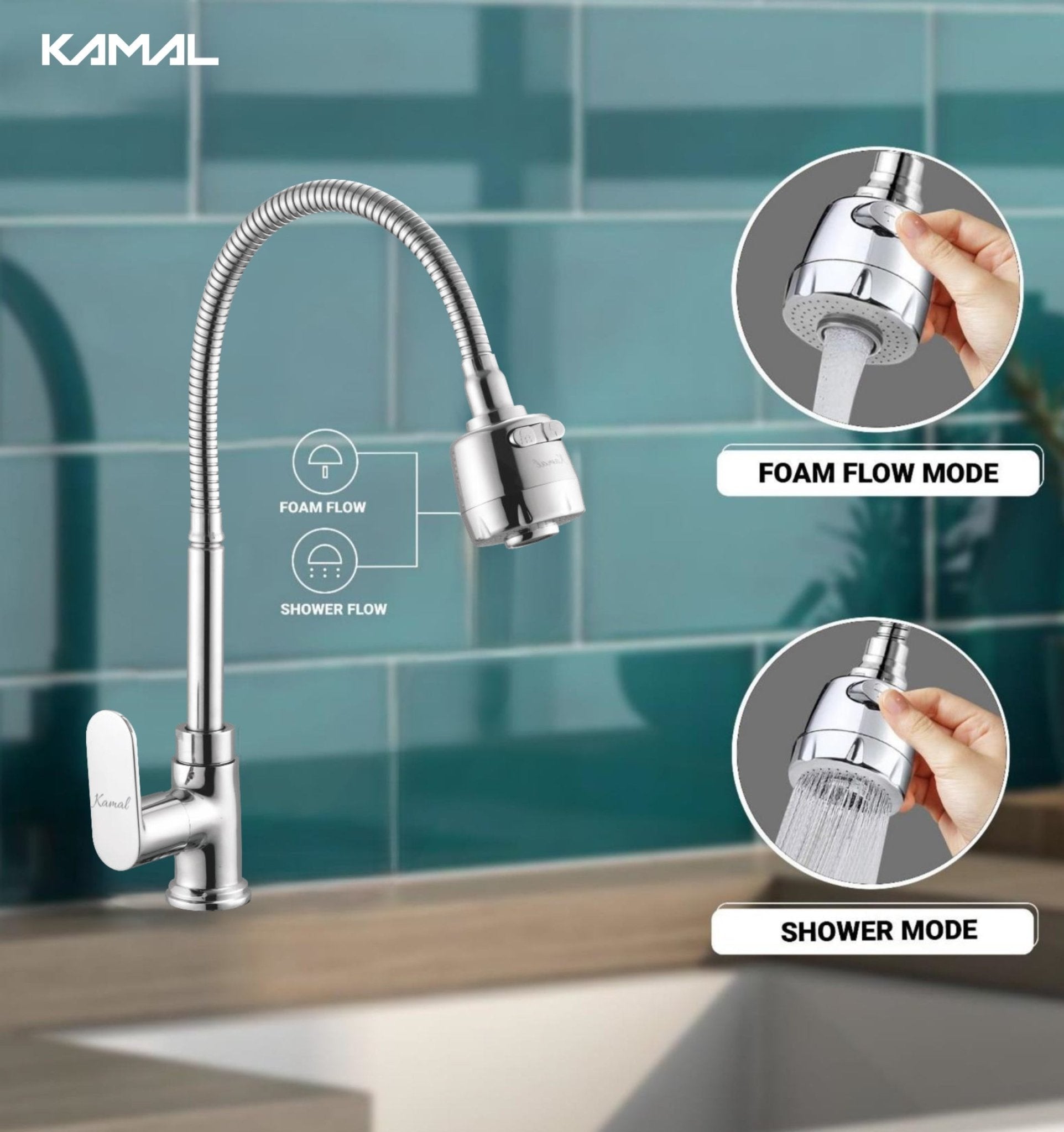 Opal Dual Flow Heavy Body Sink Tap – by Kamal - Opal - Kamal Bathware