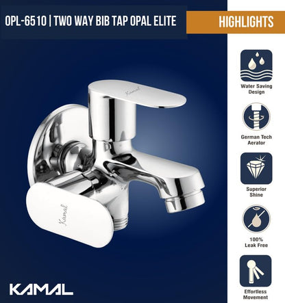 Opal Elite Two Way Bib Tap (Full Brass) - by Kamal - Kamal Bathware