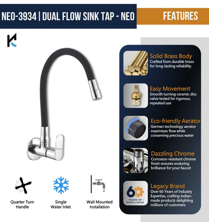 Opal Flexible Sink Tab Faucet (Brass & Silicone) - by Kamal - Opal - Kamal Bathware