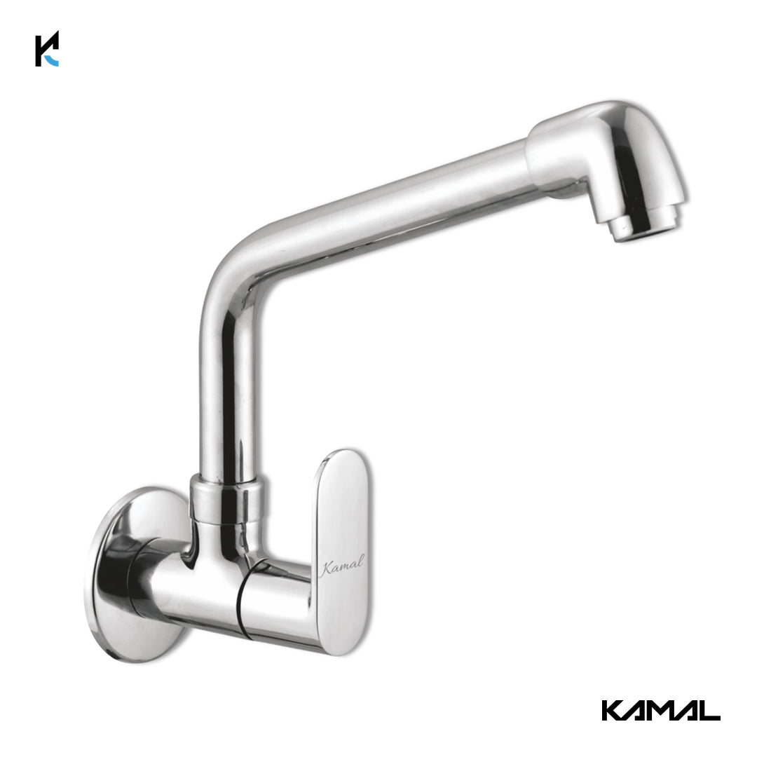 Opal Sink Tap Elbow Spout (Full Brass) - by Kamal - Opal - Kamal Bathware