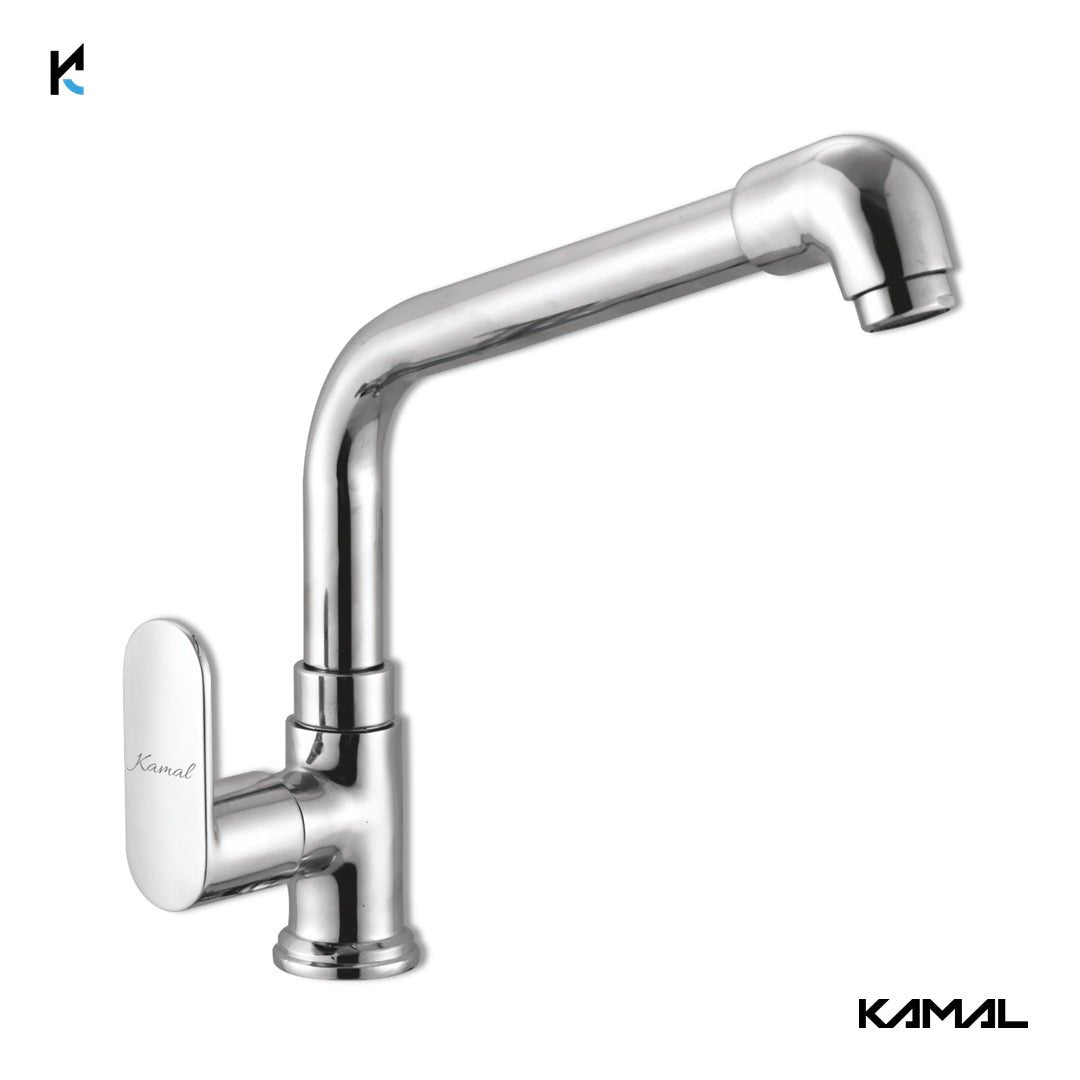 Opal Swan Neck Elbow Spout (Full Brass) - by Kamal - Opal - Kamal Bathware