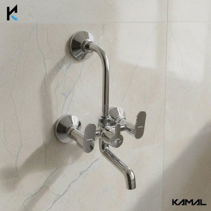 Opal Wall Mixer with L Bend Pipe (Full Brass) - by Kamal - Opal - Kamal Bathware