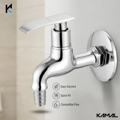 Orion Nozzle Bib Tap with Wall Flange (Full Brass) - by Kamal - Orion - Kamal Bathware