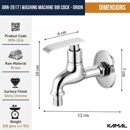 Orion Washing Machine Bib Tap (Full Brass) - by Kamal - Orion - Kamal Bathware