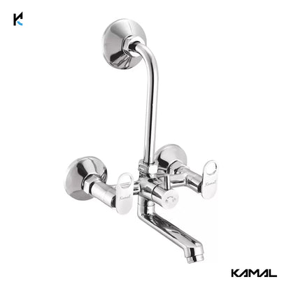 Platina Eco Wall Mixer with L bend Pipe (Full Brass) - by Kamal - Platina - Kamal Bathware