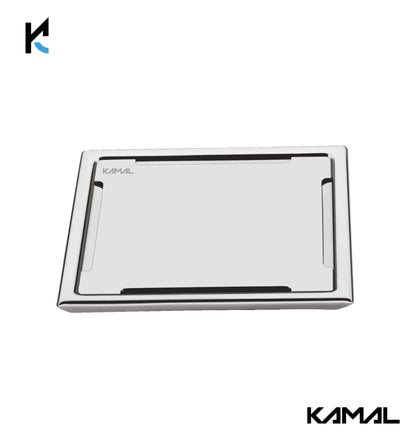 Premium Square Shower Water Drain Channel (SS 304 Grade) - by Kamal - Square - Kamal Bathware