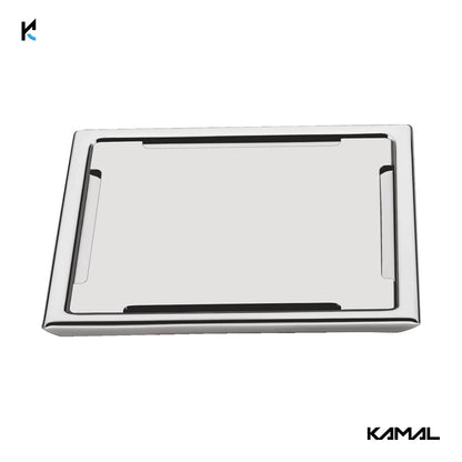 Premium Square Shower Water Drain Channel (SS 304 Grade) - by Kamal - Square - Kamal Bathware