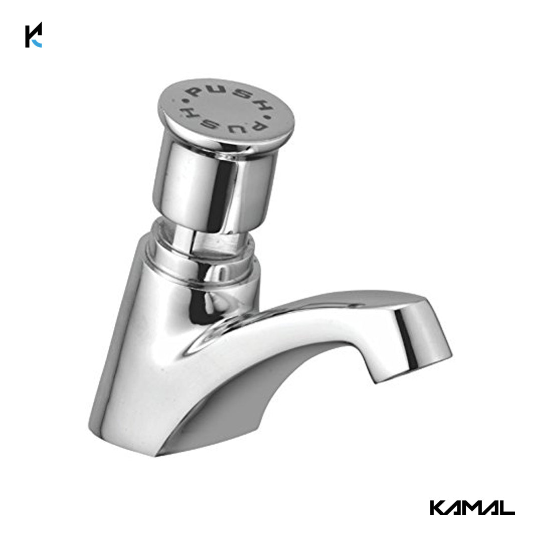 Push Pillar Cock Faucet (Full Brass) - by Kamal - Kamal Bathware