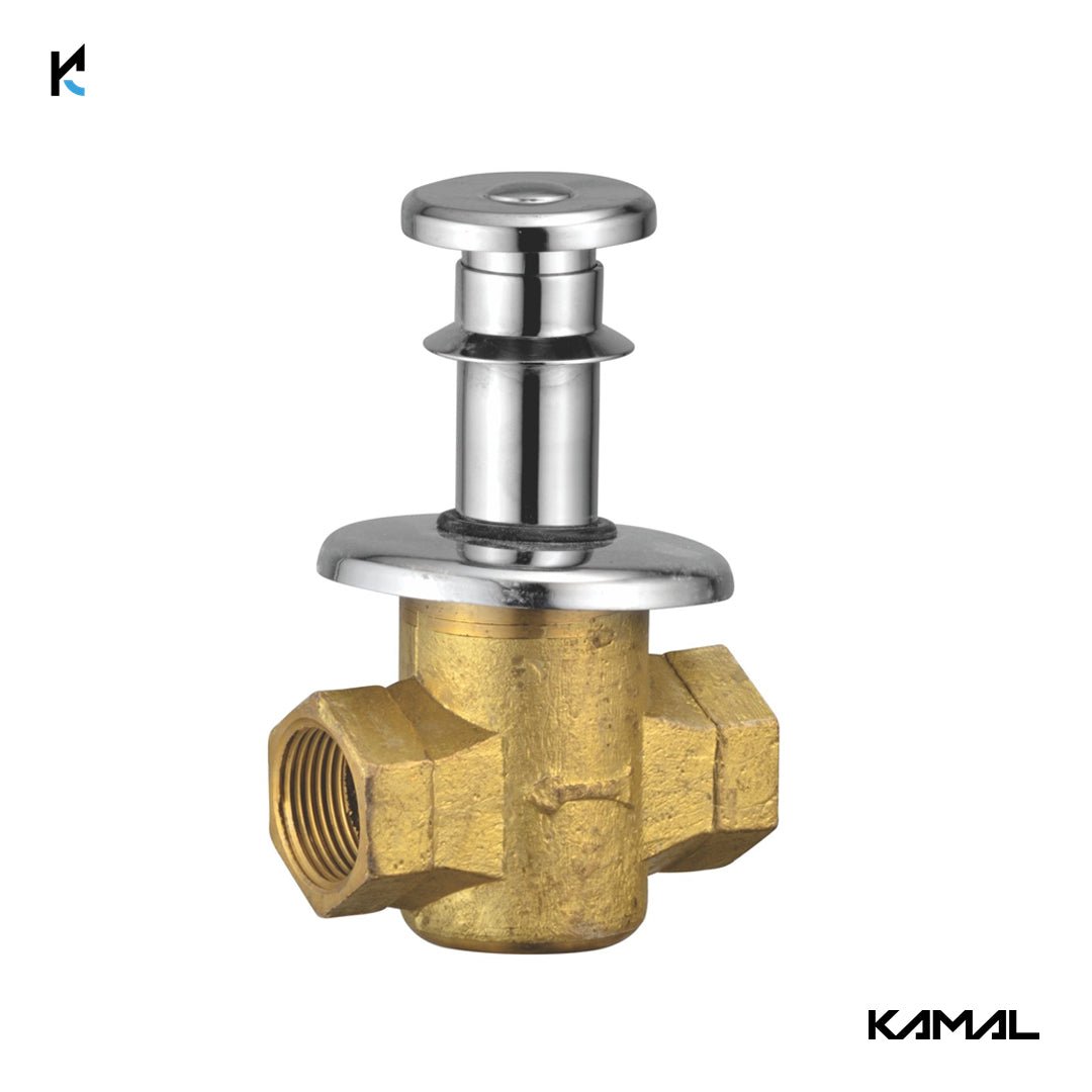 Push Type Flush Tap (Full Brass) - by Kamal - Kamal Bathware