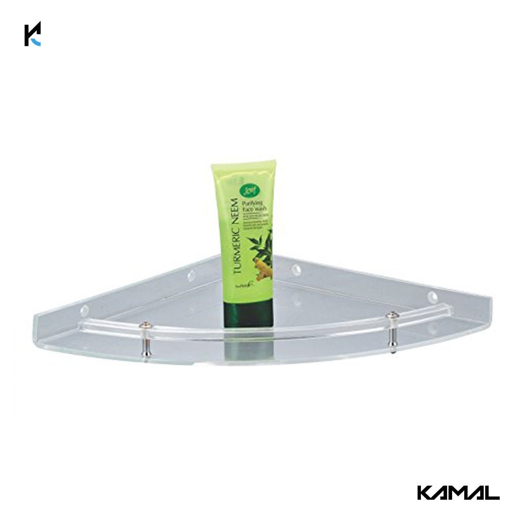 PVC Acrylic Corner Shelf 10 Inch - by Kamal - Acrylic - Kamal Bathware