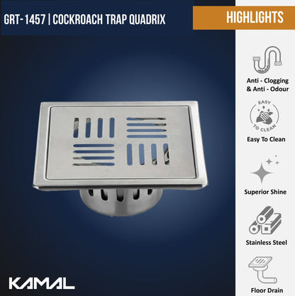 Quadrix Cockroach Trap Jali Drain Strainer - by Kamal - Quadrix - Kamal Bathware
