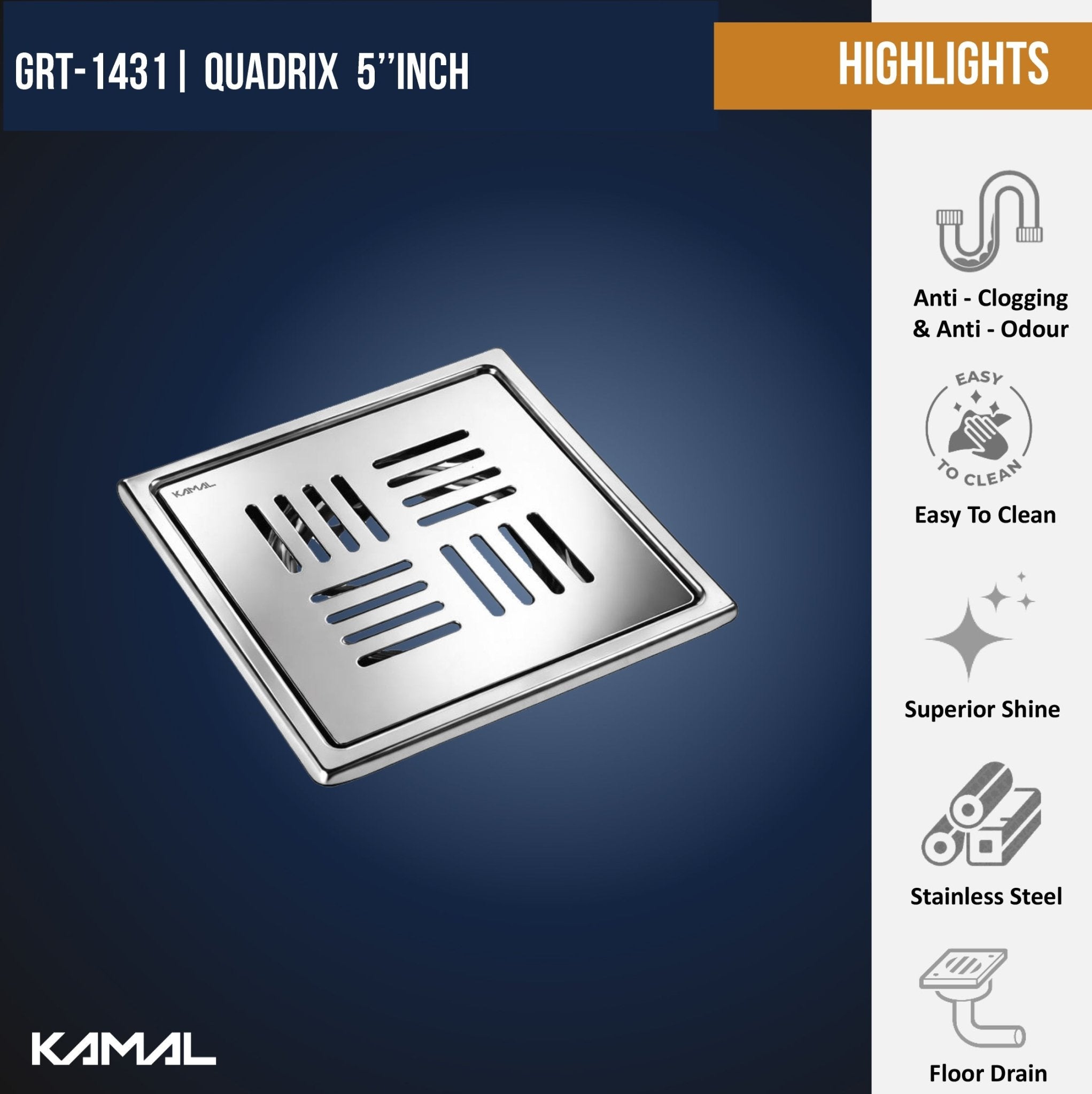 Quadrix Floor Drain Cockroach Trap Ring (Set of 5) - by Kamal - Quadrix - Kamal Bathware