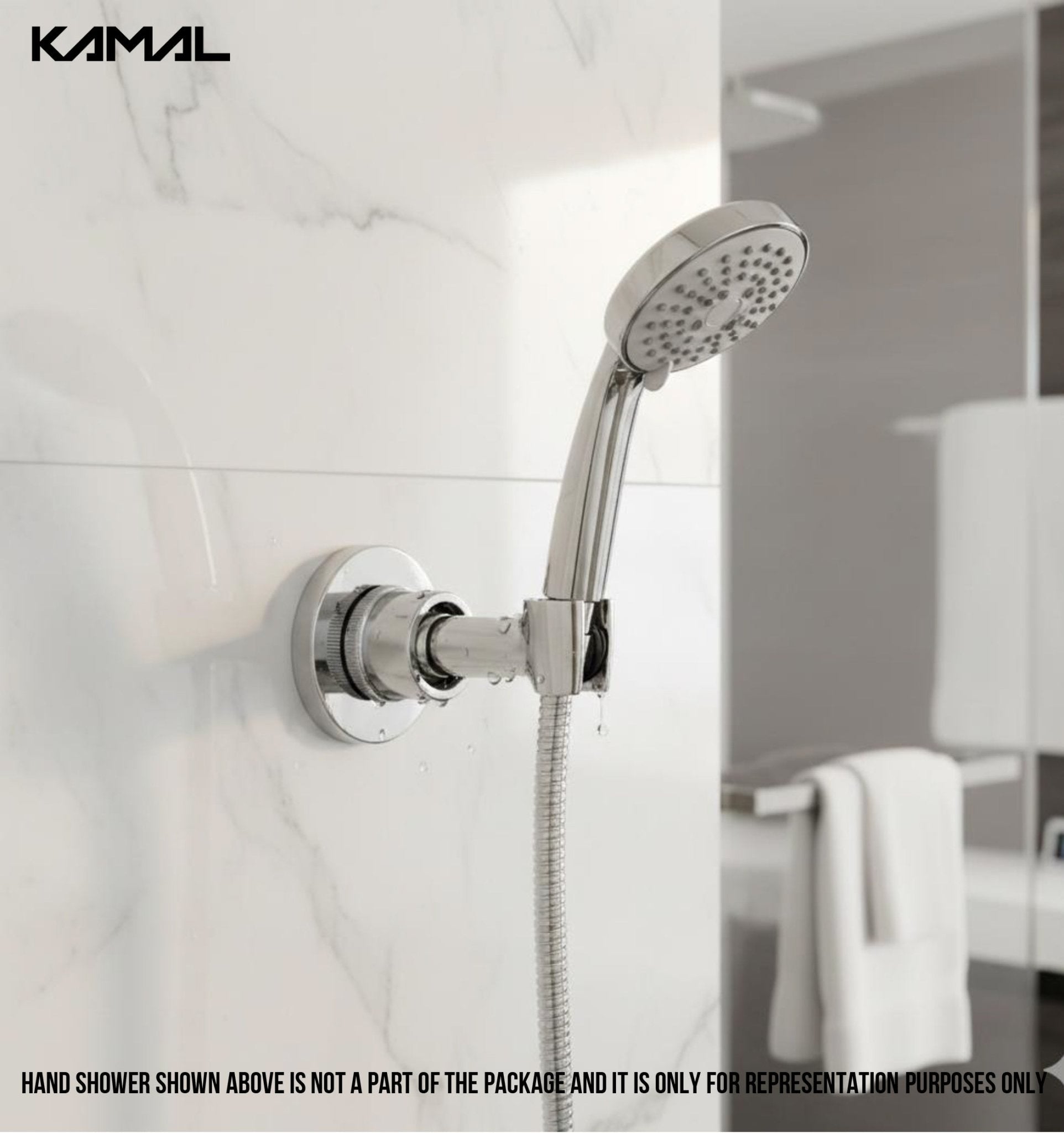 Revolving Brass Round Wall Hook for Hand Shower - by Kamal - Revolving - Kamal Bathware