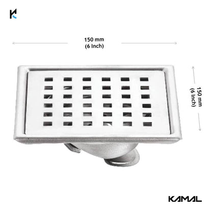 Rio Cockroach Trap (5x5 Inch) SS 304 Grade Floor Drain Jali - by Kamal - Rio - Kamal Bathware