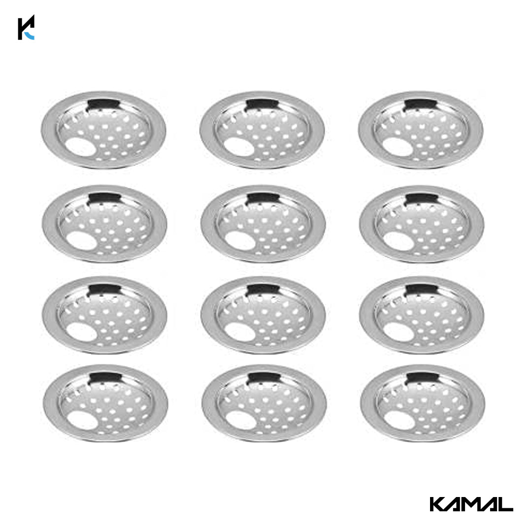 Round Floor Water Drain Plain Jali Trap with Hole 5 Inch - by Kamal - Drainer - Kamal Bathware