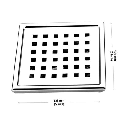 Shower Drain Channel (S.S 304 Grade) Strainer Floor Drain Jali with Collar - by Kamal - Square - Kamal Bathware