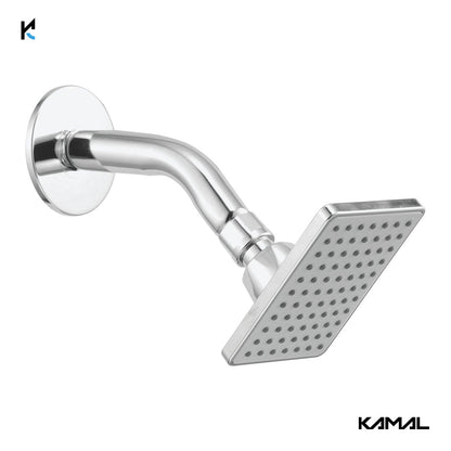 Square Shower (4x3 Inch) with Arm - by Kamal - Square - Kamal Bathware