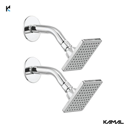 Square Shower (4x3 Inch) with Arm - by Kamal - Square - Kamal Bathware