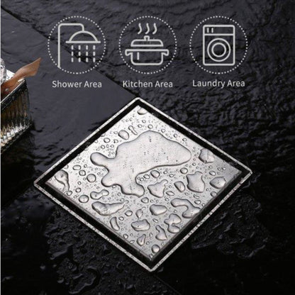 Square Tile Gratings Floor Drain Jali with Collar - by Kamal - Square - Kamal Bathware