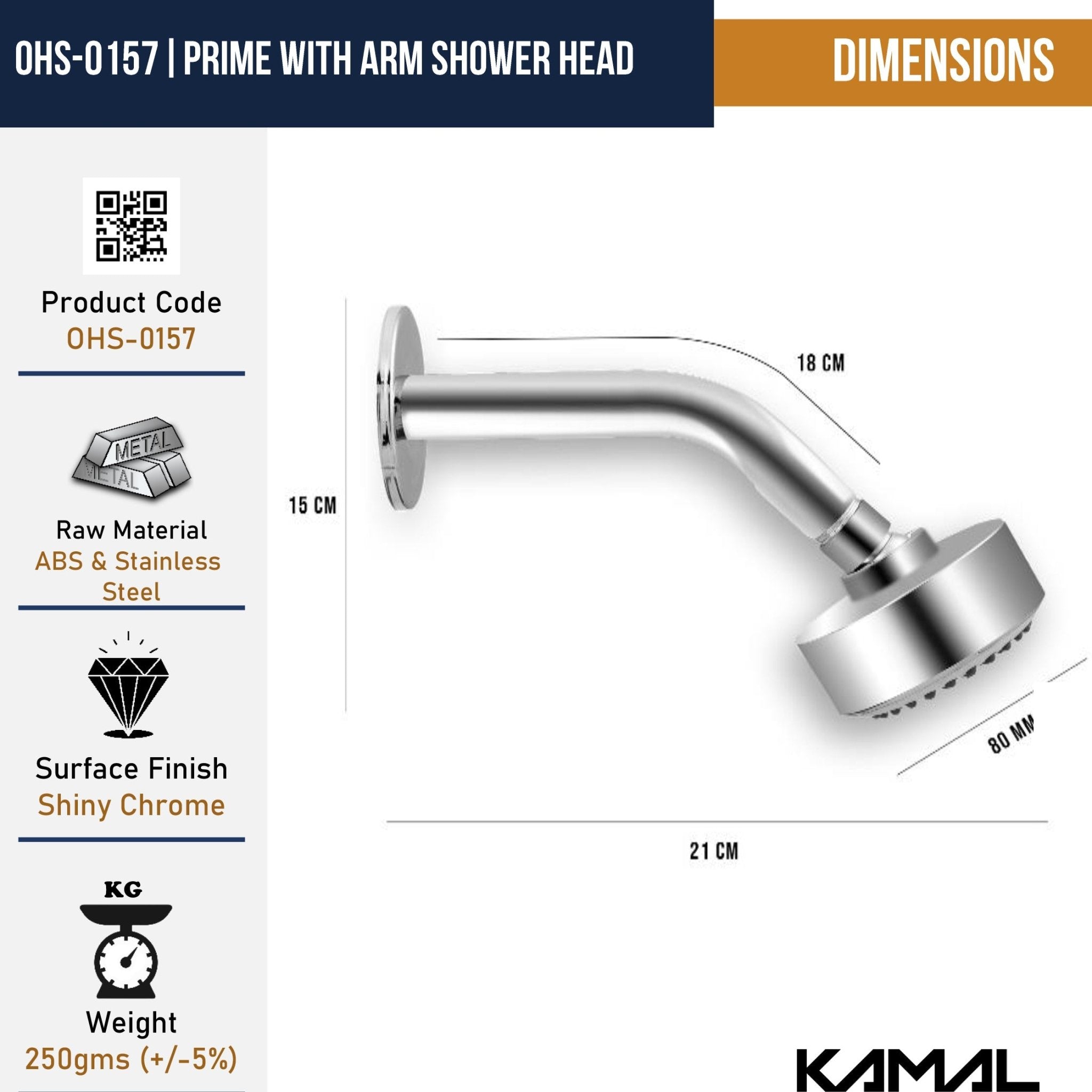 Stylish Prime Shower (With Arm) - by Kamal - Stylish - Kamal Bathware