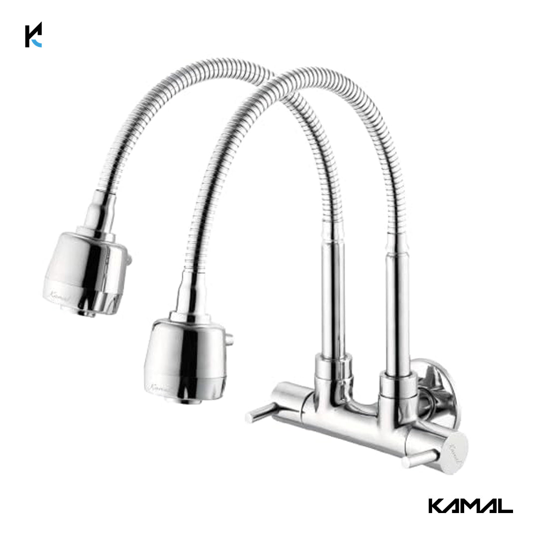 Terra Two Way Sink Tap (Brass & SS Steel) - by Kamal - Terra - Kamal Bathware
