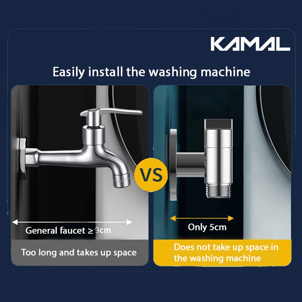 Three Way Brass Angle Valve Apollo 3 Way Control Tap for Bathroom (Full Brass) - by Kamal - Apollo - Kamal Bathware