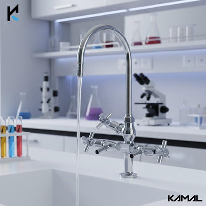 Three Way Laboratory Tap (Full Brass) - by Kamal - Faucets - Kamal Bathware