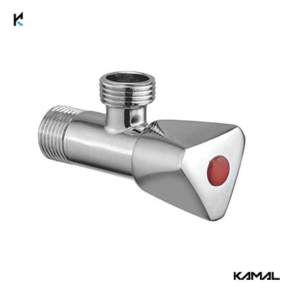 Triangular Angle Tap with Wall Flange (Full Brass) - by Kamal - Traingular - Kamal Bathware
