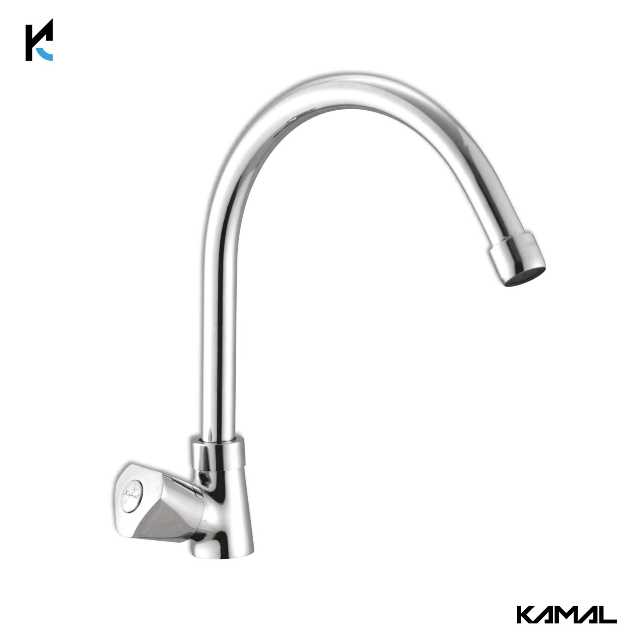 Trio C - Bend Spout Gosseneck Sink Faucet (Full Brass) - by Kamal - Trio - Kamal Bathware