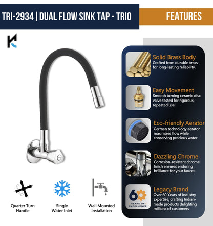 Trio Dual Flow Sink Tap – by Kamal - Trio - Kamal Bathware