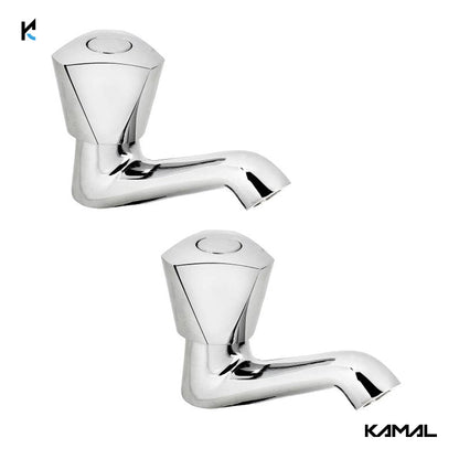 Trio Pillar Tap (Full Brass) - by Kamal - Trio - Kamal Bathware