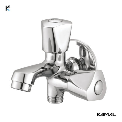 Trio Two in One Bib Tap (Full Brass) - by Kamal - Trio - Kamal Bathware