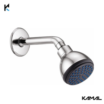 Ultima Overhead Shower 3.5 Inch Round with 6 Inch Round Brass Shower Arm & Wall Flange - by Kamal - Ultima - Kamal Bathware