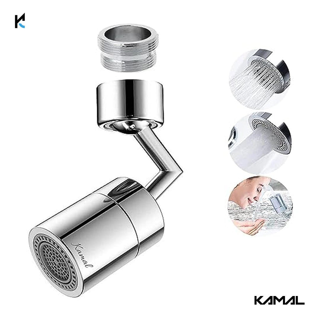 Universal 720° Rotatable Faucet Head Extender Dual Flow - by Kamal - Universal - Kamal Bathware