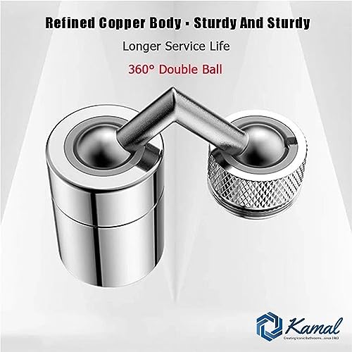 Universal 720° Rotatable Faucet Head Extender Dual Flow - by Kamal - Universal - Kamal Bathware