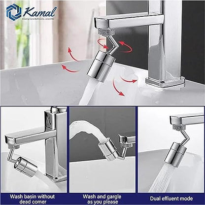 Universal 720° Rotatable Faucet Head Extender Dual Flow - by Kamal - Universal - Kamal Bathware