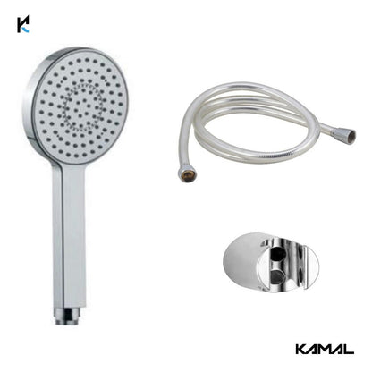Uno ABS Hand Shower (With ABS Shower Hose 1.5 Mtr & Wall hook) - by Kamal - Uno - Kamal Bathware