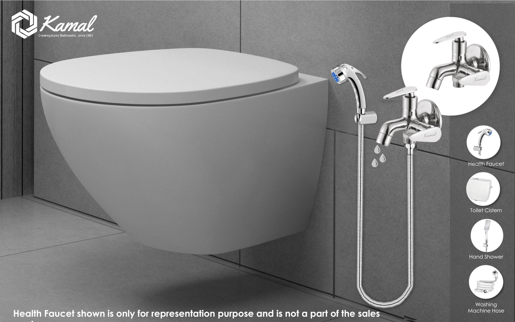 Vega Prime Novo Two Way Bib Tap (Full Brass) - by Kamal - Vega Prime Novo - Kamal Bathware