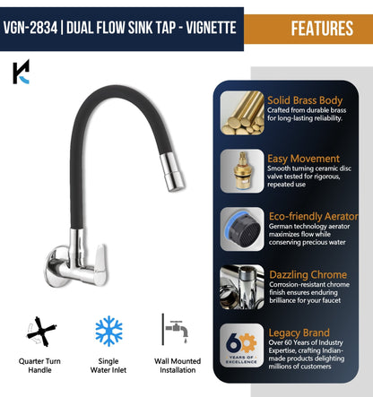 Vignette Dual Flow Sink Tap – by kamal - Vignette - Kamal Bathware