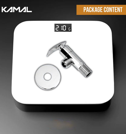 Vista Angle Valve with Wall Flange (Full Brass) - by Kamal - Kamal Bathware