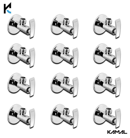 Vista Angle Valve with Wall Flange (Full Brass) - by Kamal - Kamal Bathware
