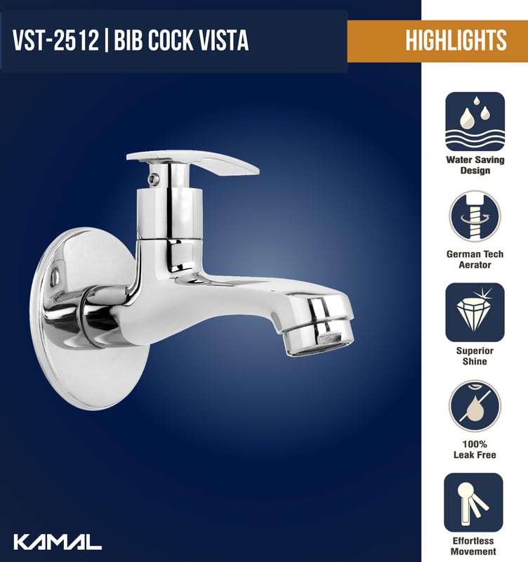 Vista Bib Tap Brass Faucet - by Kamal - Vista - Kamal Bathware