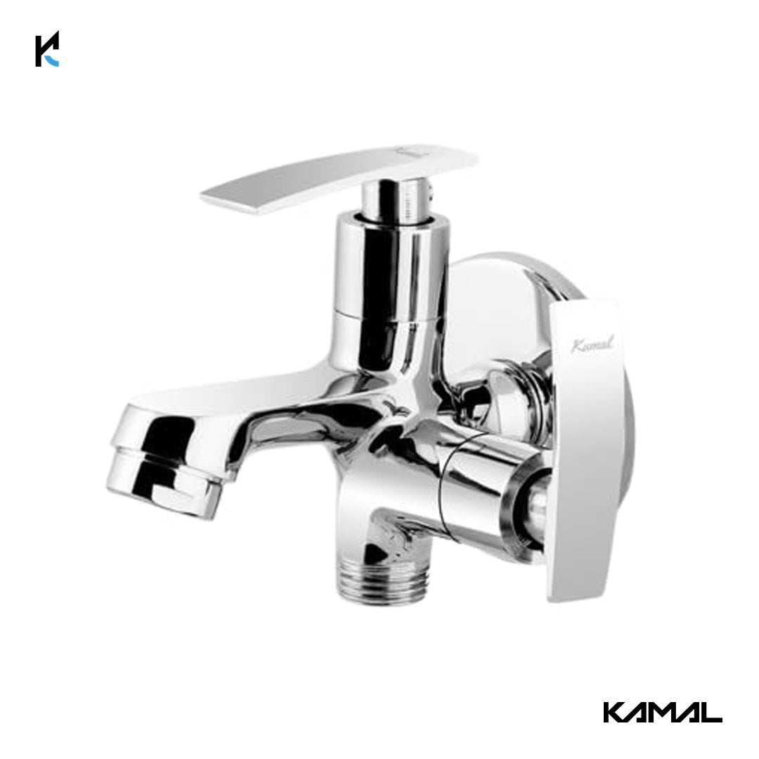 Vista Eco Two Way Bib Tap (Full Brass) - by Kamal - Kamal Bathware