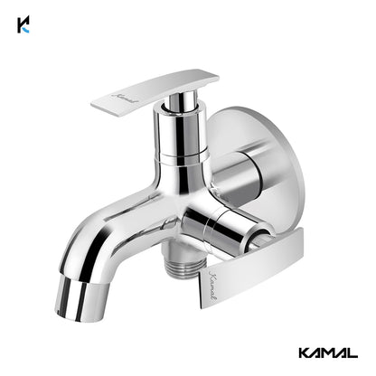 Vista Full Brass Two in one Bib Tap (Full Brass) - by Kamal - Kamal Bathware