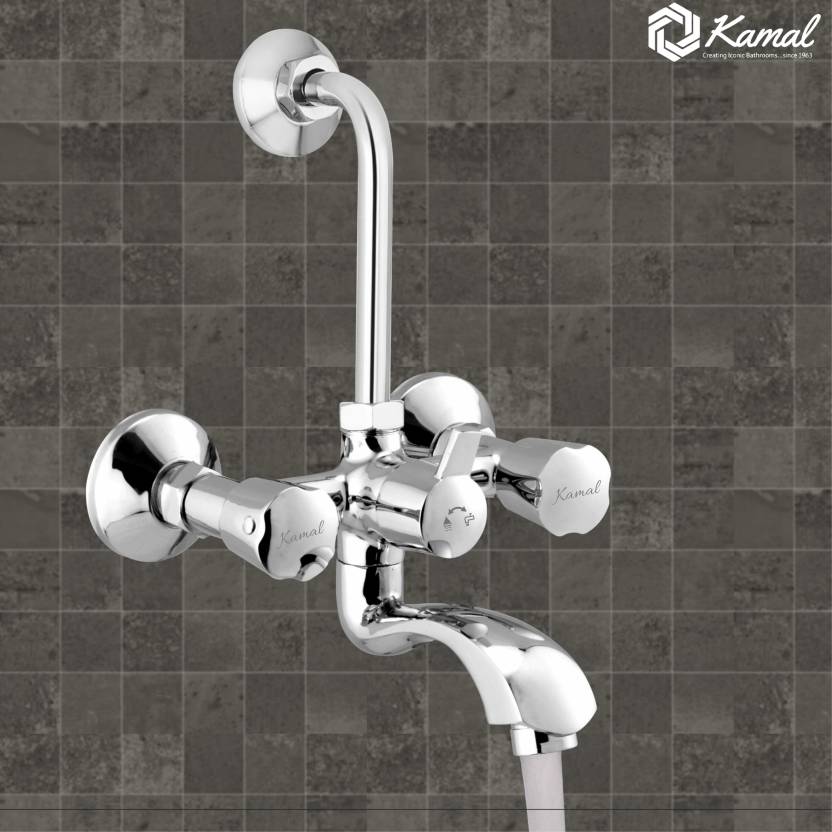 Contessa Neo Wall Mixer with L Bend Pipe (Full Brass) - by Kamal